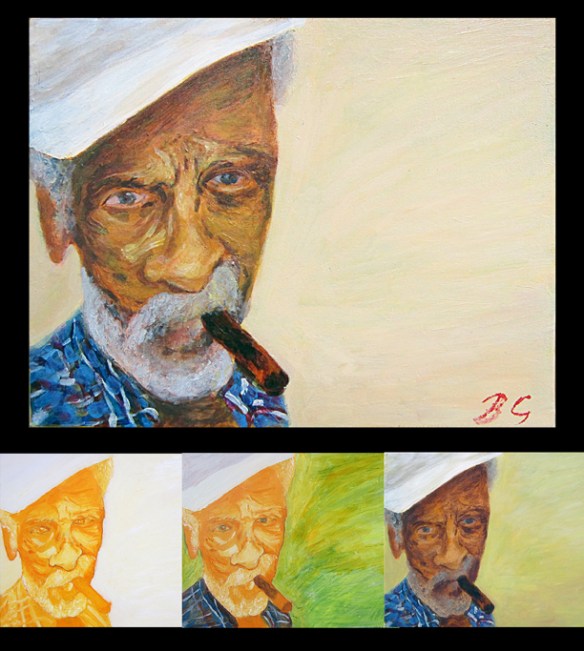 Portrait by Berrin çalkavur, another great example of painting glazes using acrylics